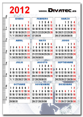 Calendario del 2012 en Asturias